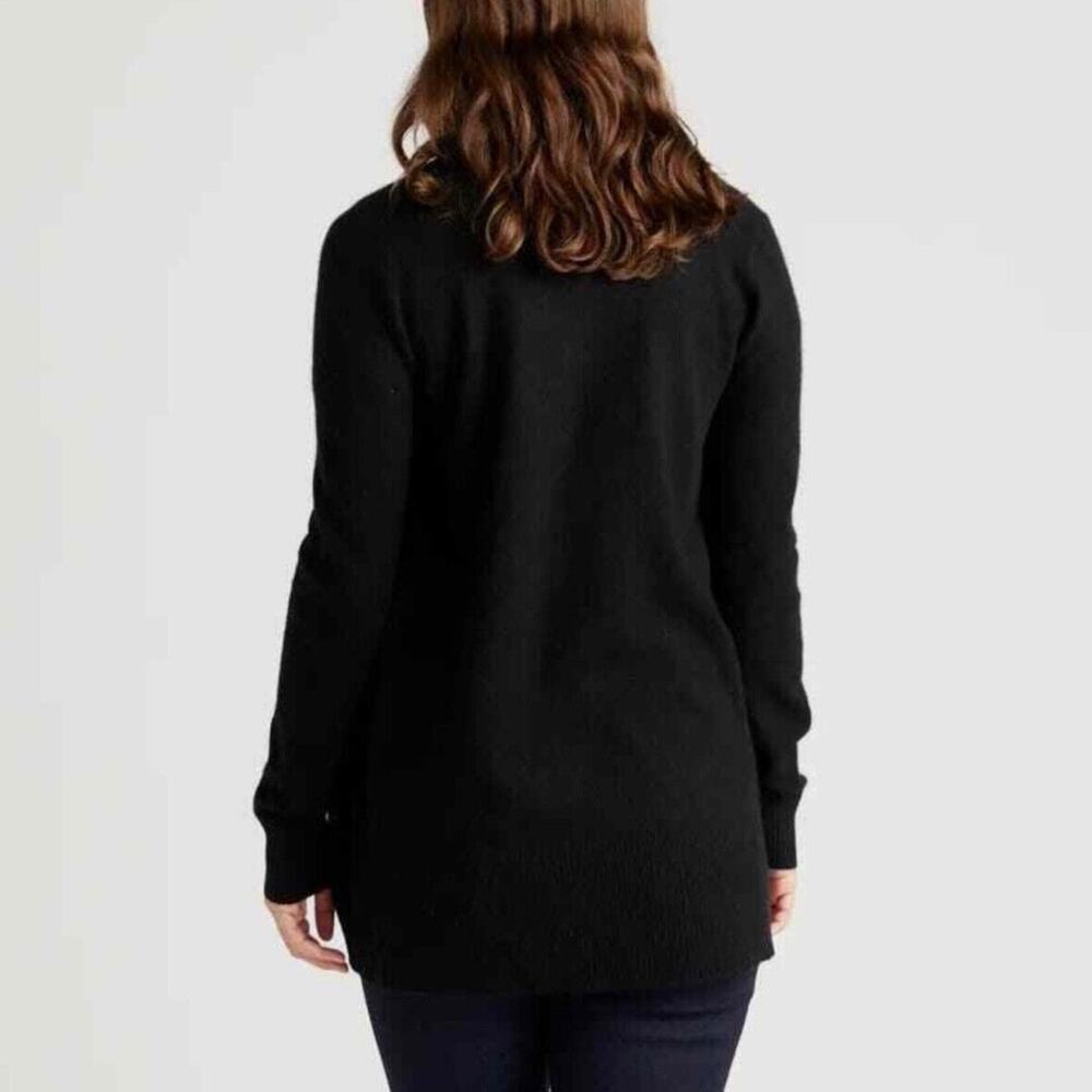 GUC Quince Black Mongolian Cashmere Open Cardigan Sweater Medium 1002 - Picture 2 of 12